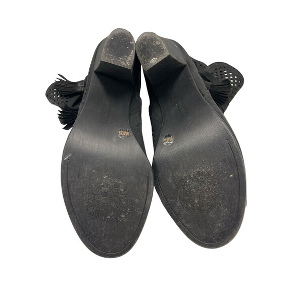 Vince Camuto Black Suede Leather Sexy VC Kamey perforated Ankle BOOTS Sz 9M - Picture 8 of 10